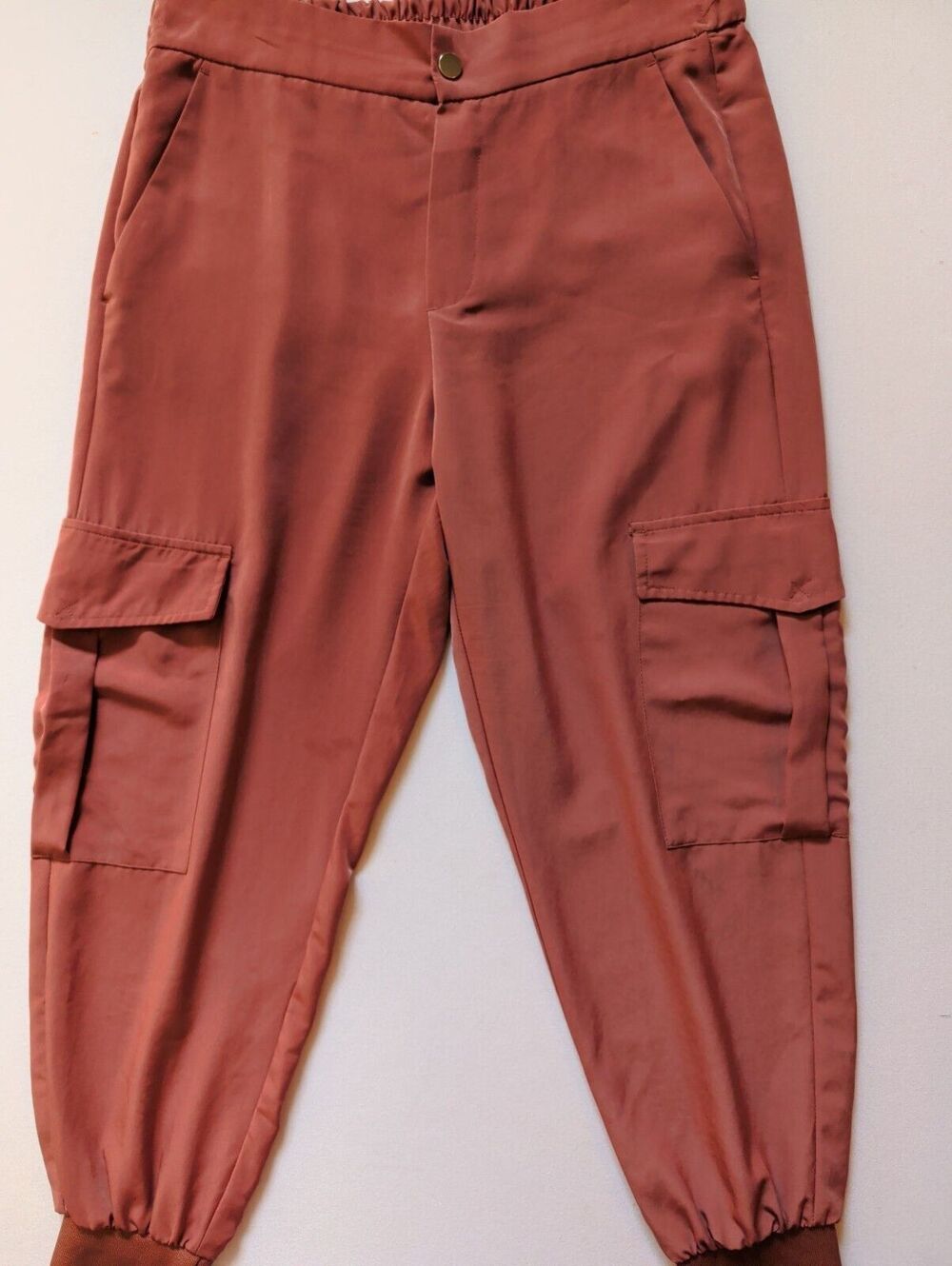 Zara Mauve Pink Cargo Jogger Pants High Rise Athleisure Streetwear Sz Medium